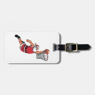 Santa Playing Basketball Christmas Sport Lovers Luggage Tag