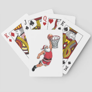 Santa Playing Basketball Christmas Sport Lovers Playing Cards