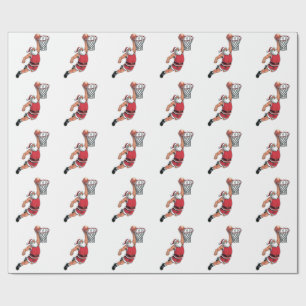 Santa Playing Basketball Christmas Sport Lovers  Wrapping Paper