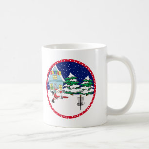 Santa Playing Disc Golf Coffee Mug