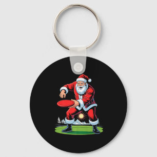 Santa Playing Disc Golf Funny Holiday Christmas Xm Key Ring
