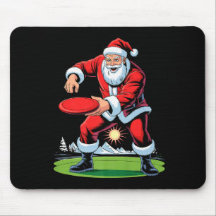 Santa Playing Disc Golf Funny Holiday Christmas Xm Mouse Mat