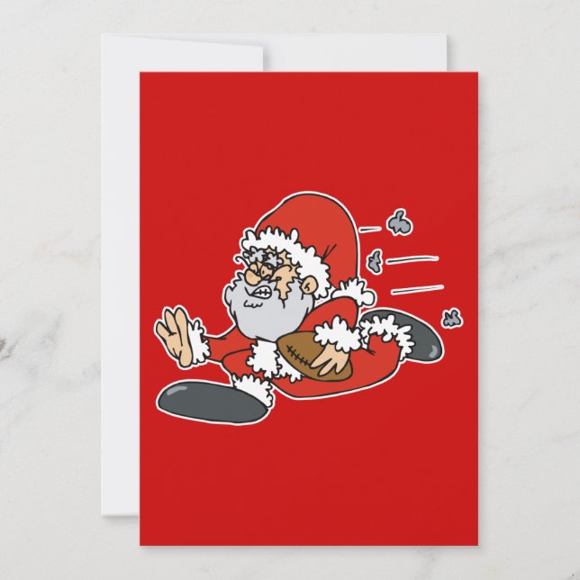 Santa playing football invitation (Front)