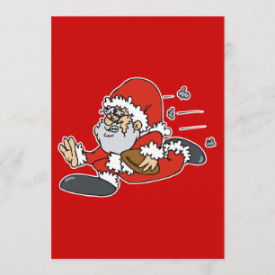 Santa playing football invitation