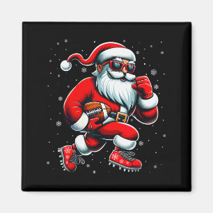Santa Playing Football Men Boys Christmas Football Magnet