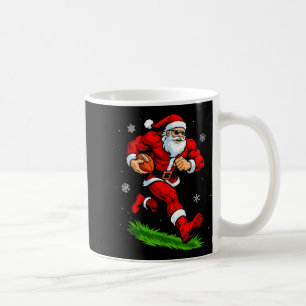 Santa Playing Football Xmas Funny Christmas Footba Coffee Mug