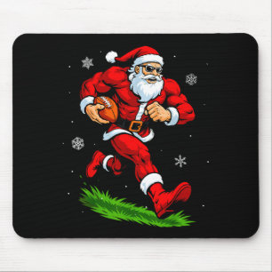 Santa Playing Football Xmas Funny Christmas Footba Mouse Mat