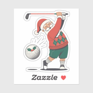 Santa Playing Golf Christmas Player Golfer