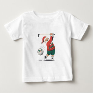Santa Playing Golf Christmas Player Golfer Baby T-Shirt