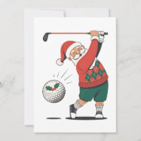 Santa Playing Golf Christmas Player Golfer 