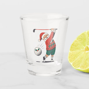Santa Playing Golf Christmas Player Golfer  Shot Glass