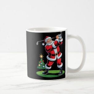 Santa Playing Golf Funny Holiday Christmas Xmas Pa Coffee Mug