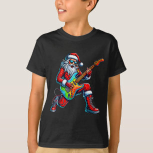 Santa Playing Guitar Musician Guitarist Christmas T-Shirt
