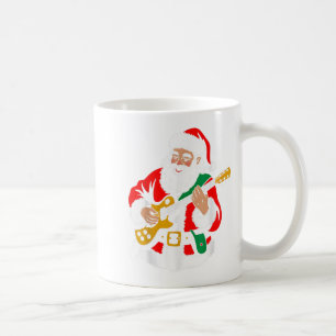 Santa Playing Guitar Rock Xmas Vibes Funny Christm Coffee Mug
