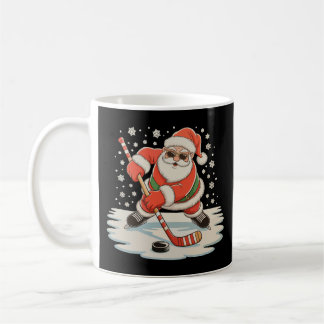 Santa Playing Ice Hockey Christmas Xmas Sport Coffee Mug