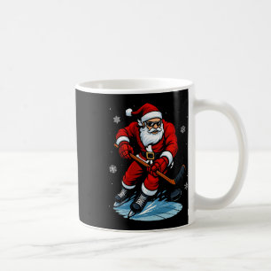 Santa Playing Ice Hockey Xmas Funny Christmas Hock Coffee Mug