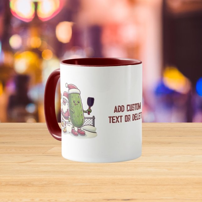 Santa Playing Pickleball Sports Lover Court Gift Mug (Creator Uploaded)