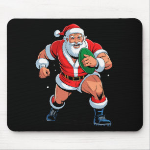 Santa Playing Rugby Funny Holiday Christmas Xmas P Mouse Mat
