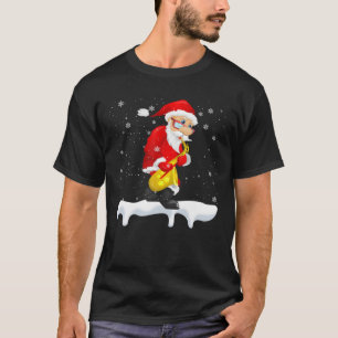 Santa Playing Saxophone Christmas Santa Saxophone T-Shirt