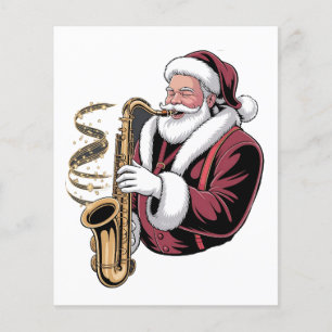 Santa Playing Saxophone Xmas Musician Saxophonist Flyer
