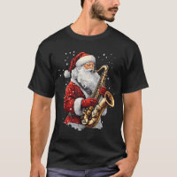 Santa Playing Saxophone Xmas Musician Saxophonist 