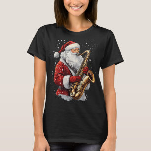 Santa Playing Saxophone Xmas Musician Saxophonist T-Shirt