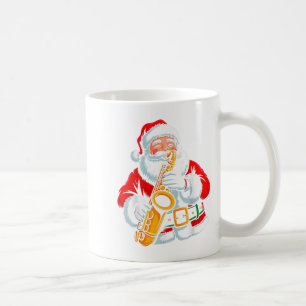 Santa Playing Saxophone Xmas Vibes Funny Christmas Coffee Mug