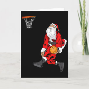 Santa Playing Sketll Slam Dunk Christmas Gift  Card