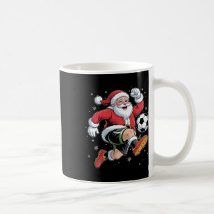 Santa Playing Soccer Christmas Boys Mens Kids Xmas Coffee Mug