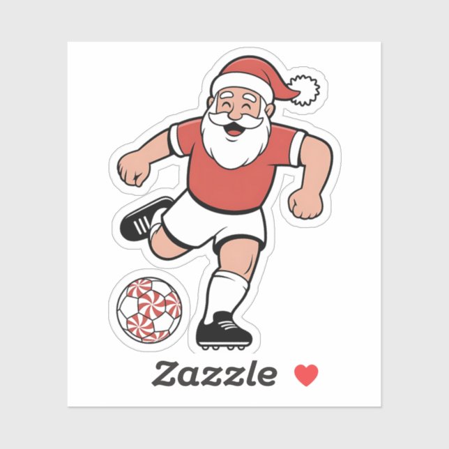 Santa Playing Soccer Christmas Player Sport  (Sheet)