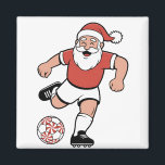 Santa Playing Soccer Christmas Player Sport  Magnet<br><div class="desc">Santa playing soccer,  Christmas 2025,  xmas football design,  holiday athlete Santa,  soccer lovers Christmas,  festive sports fan,  Santa kicking ball,  sporty holiday fun,  soccer Christmas theme,  xmas game time</div>