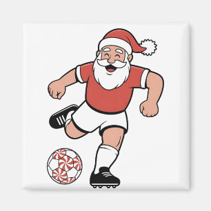 Santa Playing Soccer Christmas Player Sport  Magnet