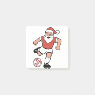 Santa Playing Soccer Christmas Player Sport  Post-it Notes