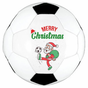 Santa Playing Soccer Cool  Football