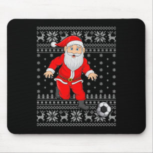 Santa Playing Soccer Football Ugly Christmas Sweat Mouse Mat