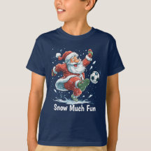 Santa Playing Soccer in the Snow boys' T-Shirt