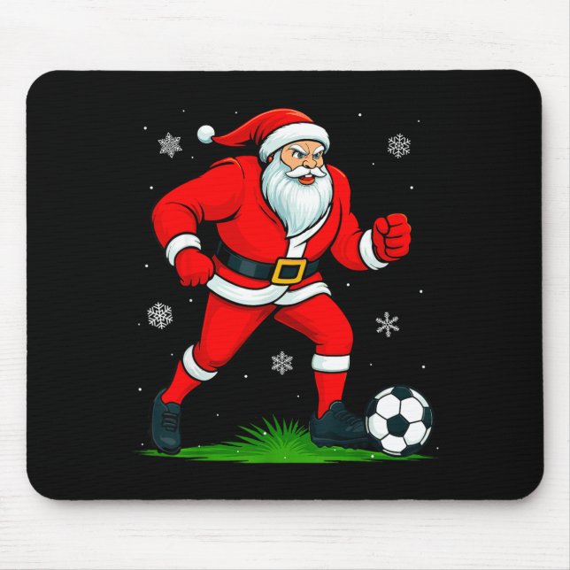 Santa Playing Soccer Xmas Funny Christmas Soccer S Mouse Mat (Front)