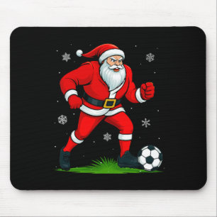 Santa Playing Soccer Xmas Funny Christmas Soccer S Mouse Mat