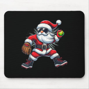 Santa Playing Softball As Tcher Boys Kids Teens Ch Mouse Mat