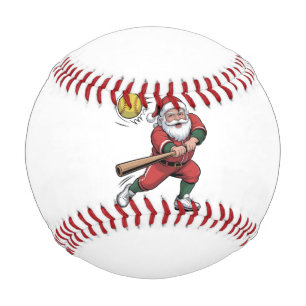 Santa Playing Softball Christmas Player Sport Baseball