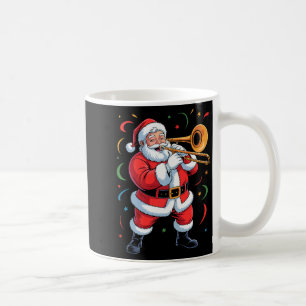 Santa Playing Trombone Funny Holiday Christmas Xma Coffee Mug
