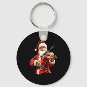 Santa Playing Violin Funny Violin Player Violinist Key Ring