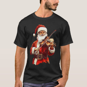 Santa Playing Violin Funny Violin Player Violinist T-Shirt
