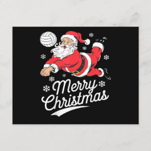 Santa Playing Volleyball Christmas Pajama Cool Spo Enclosure Card