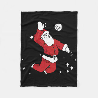 Santa Playing Volleyball Christmas Pajama Cool Spo Fleece Blanket