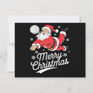 Santa Playing Volleyball Christmas Pajama Cool Spo Holiday Card