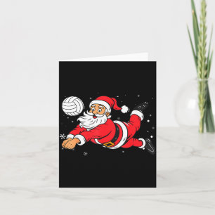 Santa Playing Volleyball Christmas Pajama Cool Srt Card