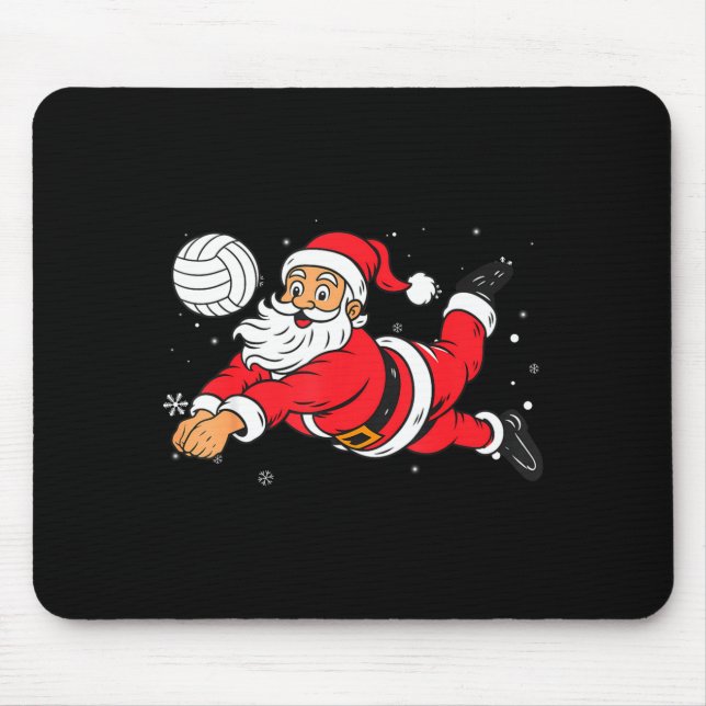 Santa Playing Volleyball Christmas Pajama Cool Srt Mouse Mat (Front)