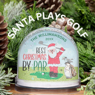 SANTA PLAYS GOLF BEST CHRISTMAS BY PAR NAME YEAR SNOWGLOBE