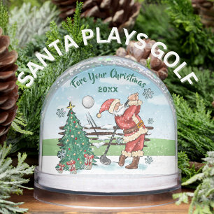 SANTA PLAYS GOLF FORE YOUR CHRISTMAS SNOW GLOBES SNOWGLOBE
